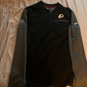 Nike Black and Gray Redskins Quarter-Zip